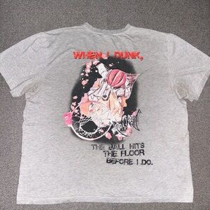 Vintage Y2K AND1 Gray Graphic T-Shirt with Basketball Design 2XL